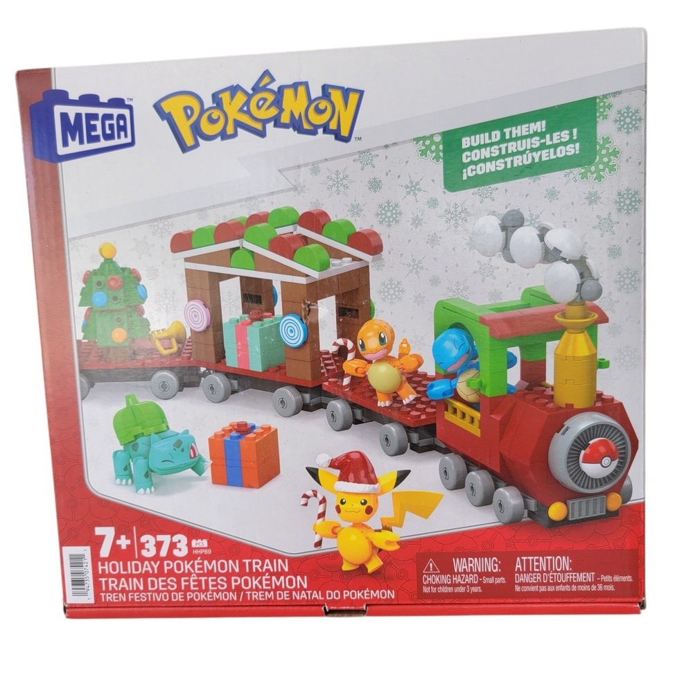 Pokémon Mega Holiday Train Kids 373pc Red New HHP69 Pikachu Bulbasaur Charmander